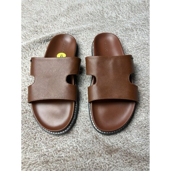 Aldo Mondi Men’s Slide Sandals. PU Leather. Brown. Sz: 9 US. NWOB main image 11